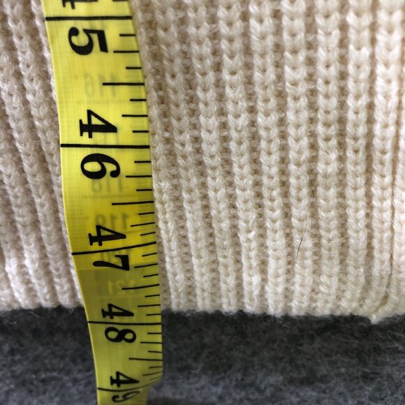 Kate Spade Wool Blend Winter Scarf Womens OS Cream Beige Knit Rectangle Long - Picture 8 of 8